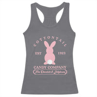 Cottontail Candy Company Vintage Easter Bunny Racerback Tank Top Retro Chocolate and Jellybeans Spring Lovers