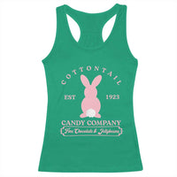 Cottontail Candy Company Vintage Easter Bunny Racerback Tank Top Retro Chocolate and Jellybeans Spring Lovers