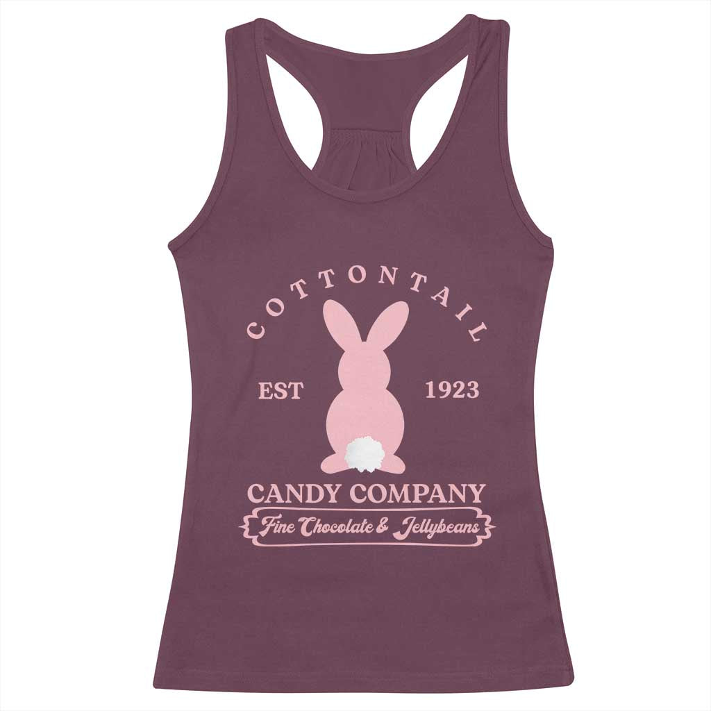Cottontail Candy Company Vintage Easter Bunny Racerback Tank Top Retro Chocolate and Jellybeans Spring Lovers