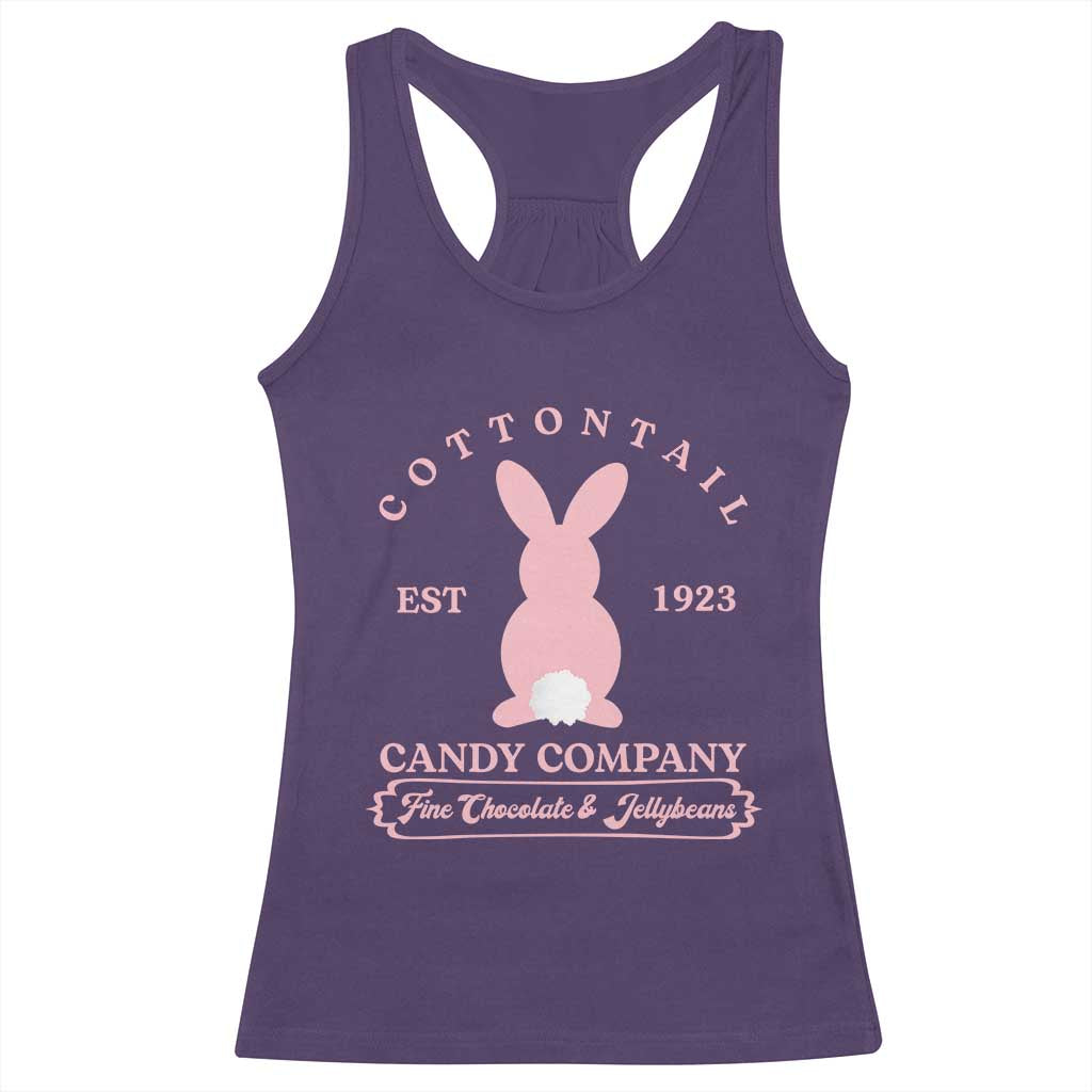 Cottontail Candy Company Vintage Easter Bunny Racerback Tank Top Retro Chocolate and Jellybeans Spring Lovers