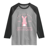 Cottontail Candy Company Vintage Easter Bunny Raglan Shirt Retro Chocolate and Jellybeans Spring Lovers