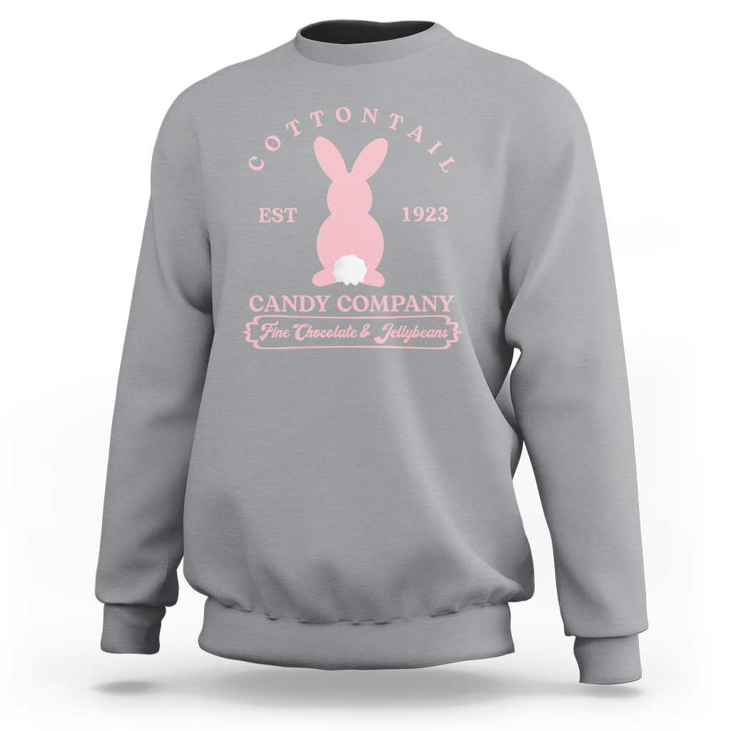 Cottontail Candy Company Vintage Easter Bunny Sweatshirt Retro Chocolate and Jellybeans Spring Lovers