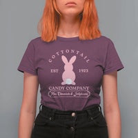 Cottontail Candy Company Vintage Easter Bunny T Shirt For Women Retro Chocolate and Jellybeans Spring Lovers