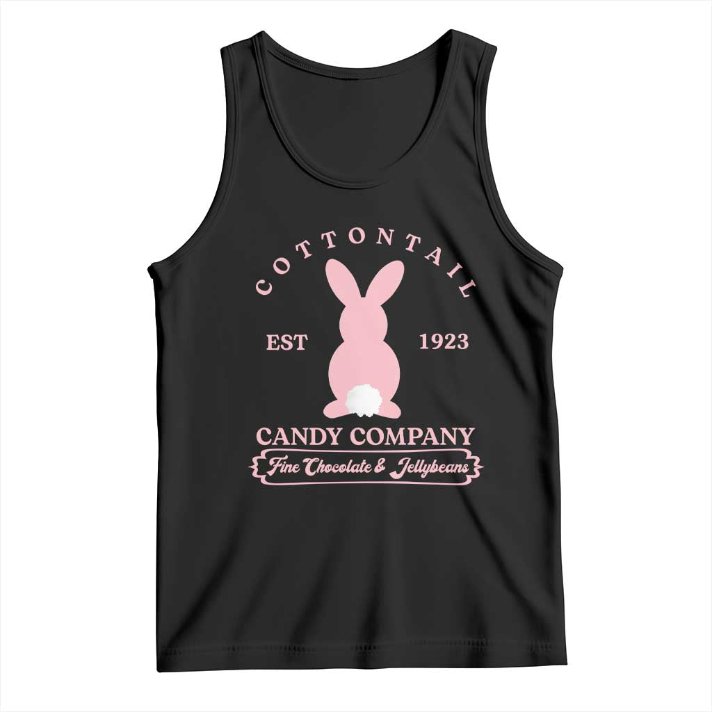 Cottontail Candy Company Vintage Easter Bunny Tank Top Retro Chocolate and Jellybeans Spring Lovers