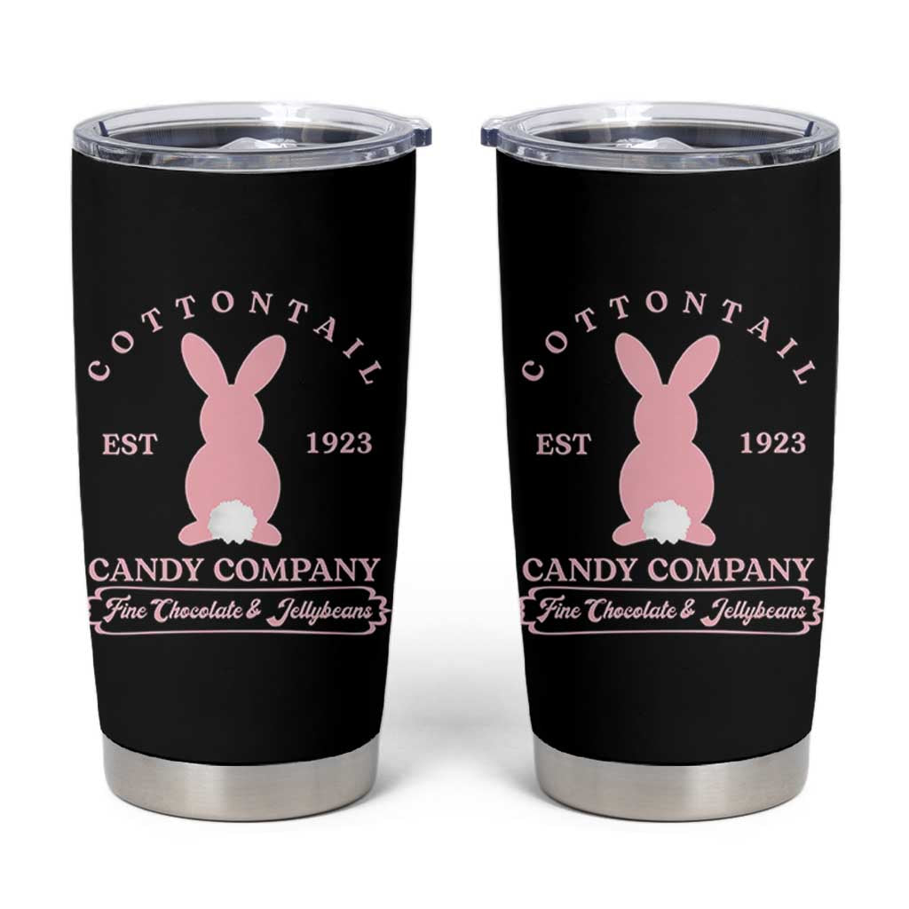 Cottontail Candy Company Vintage Easter Bunny Tumbler Cup Retro Chocolate and Jellybeans Spring Lovers