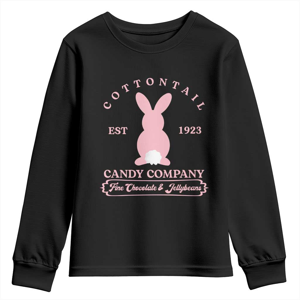 Cottontail Candy Company Vintage Easter Bunny Youth Sweatshirt Retro Chocolate and Jellybeans Spring Lovers