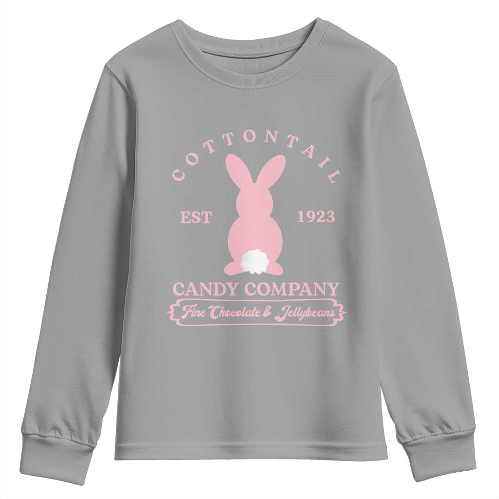 Cottontail Candy Company Vintage Easter Bunny Youth Sweatshirt Retro Chocolate and Jellybeans Spring Lovers