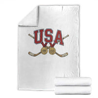USA Ice Hockey Pride 1980 to 2026 Legacy Throw Blanket Patriotic American Champions