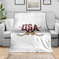 USA Ice Hockey Pride 1980 to 2026 Legacy Throw Blanket Patriotic American Champions