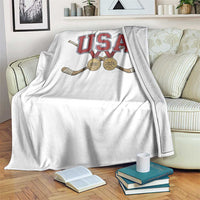 USA Ice Hockey Pride 1980 to 2026 Legacy Throw Blanket Patriotic American Champions