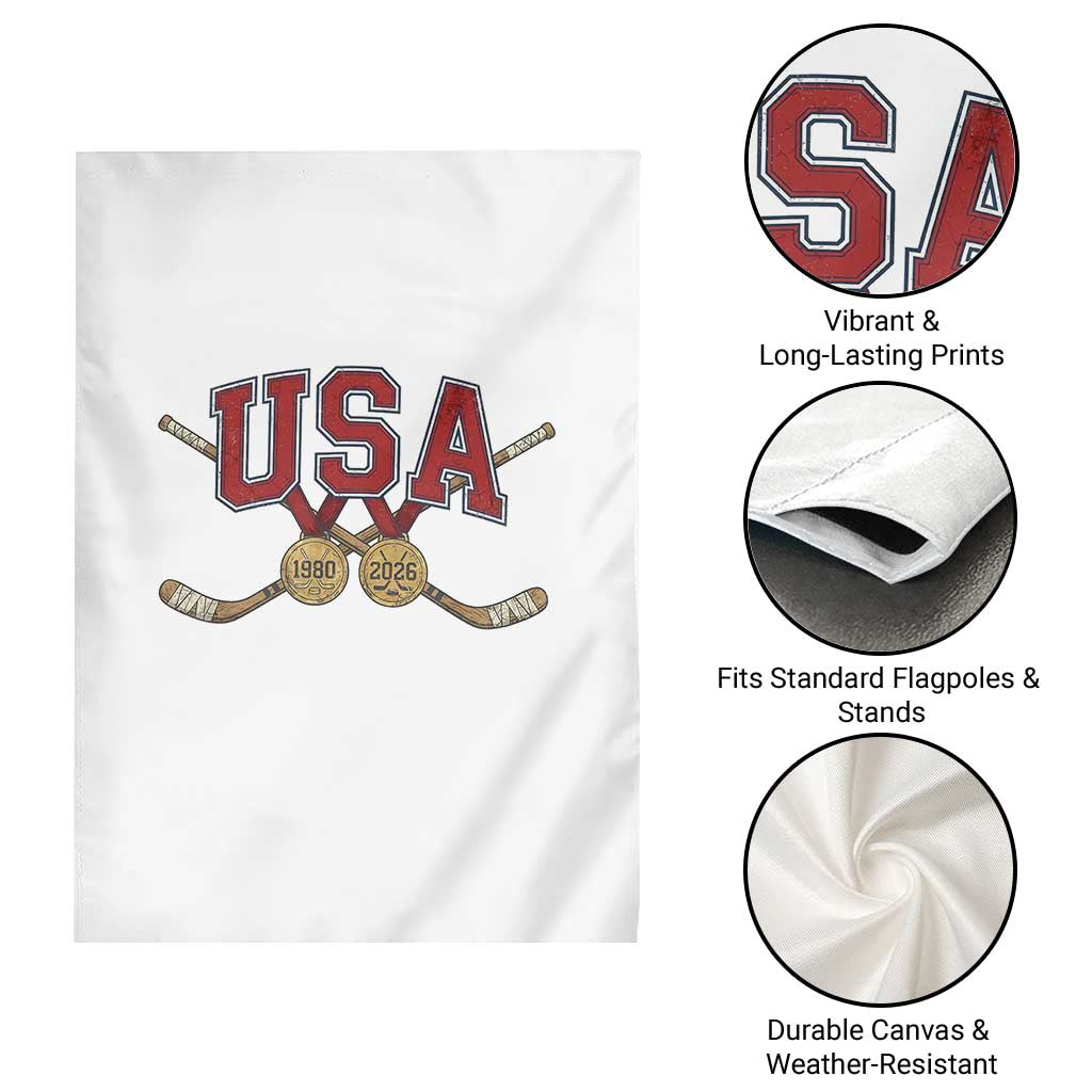 USA Ice Hockey Pride 1980 to 2026 Legacy Garden Flag Patriotic American Champions