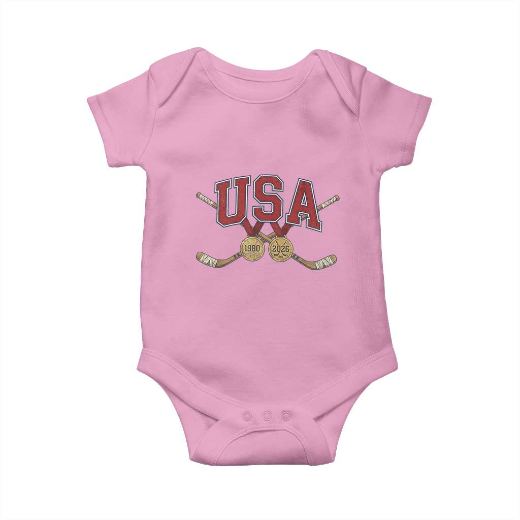USA Ice Hockey Pride 1980 to 2026 Legacy Baby Onesie Patriotic American Champions