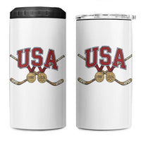 USA Ice Hockey Pride 1980 to 2026 Legacy 4 in 1 Can Cooler Tumbler Patriotic American Champions