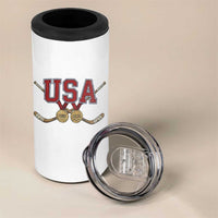 USA Ice Hockey Pride 1980 to 2026 Legacy 4 in 1 Can Cooler Tumbler Patriotic American Champions