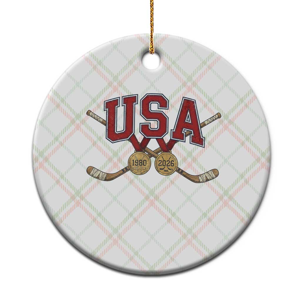USA Ice Hockey Pride 1980 to 2026 Legacy Ceramic Ornament Patriotic American Champions
