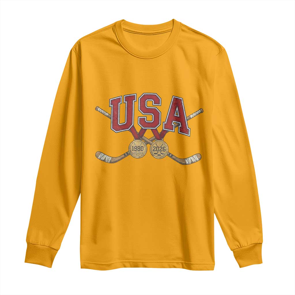 USA Ice Hockey Pride 1980 to 2026 Legacy Long Sleeve Shirt Patriotic American Champions