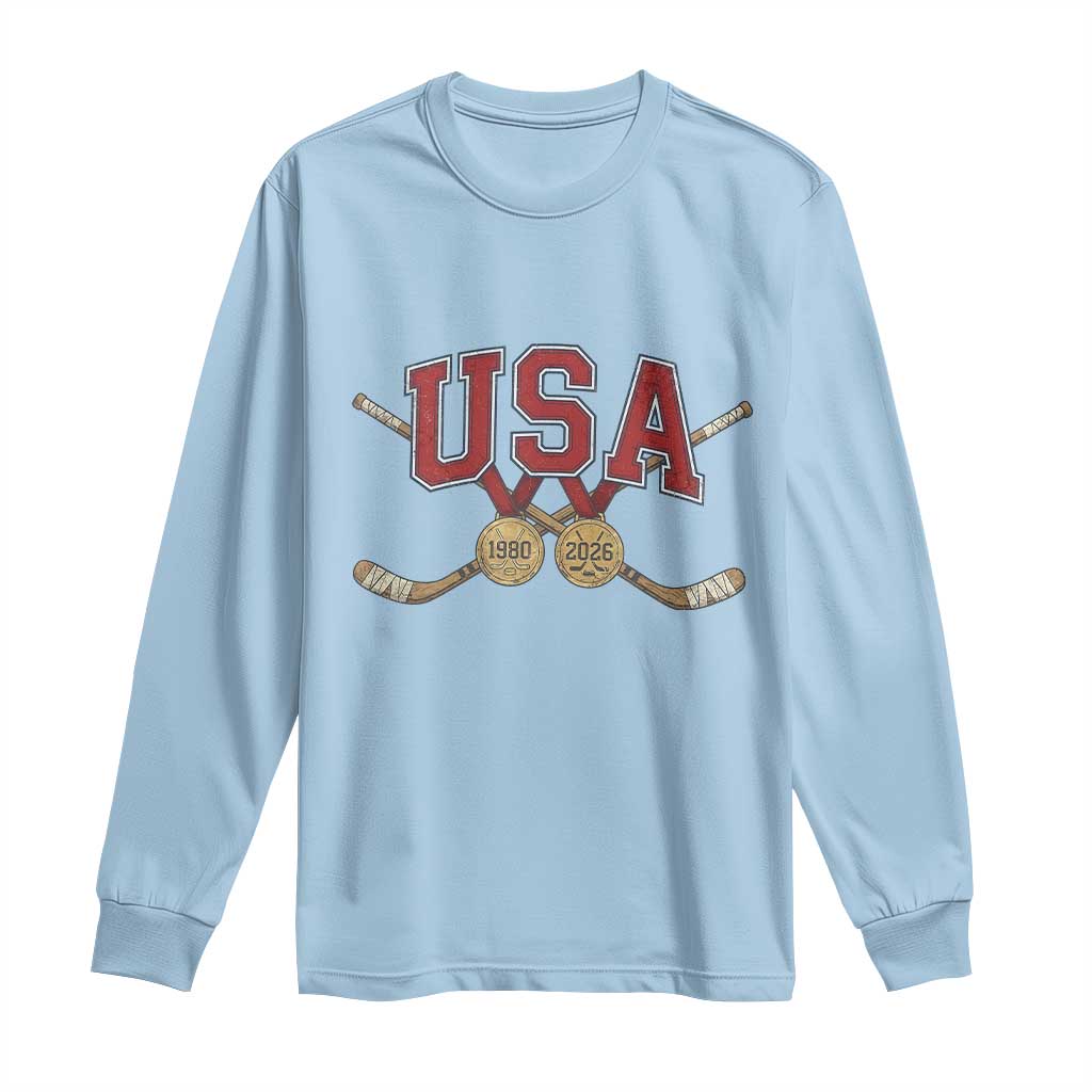 USA Ice Hockey Pride 1980 to 2026 Legacy Long Sleeve Shirt Patriotic American Champions