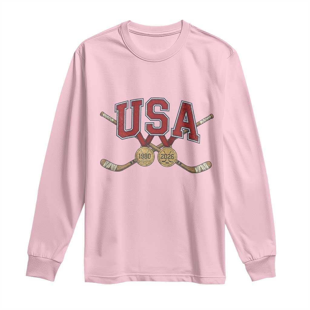 USA Ice Hockey Pride 1980 to 2026 Legacy Long Sleeve Shirt Patriotic American Champions