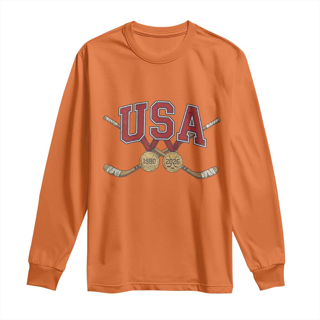 USA Ice Hockey Pride 1980 to 2026 Legacy Long Sleeve Shirt Patriotic American Champions