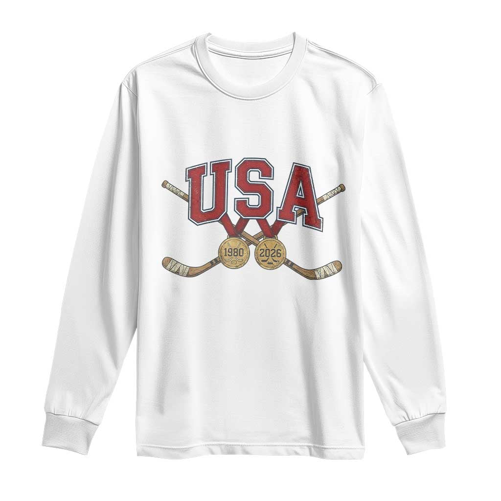 USA Ice Hockey Pride 1980 to 2026 Legacy Long Sleeve Shirt Patriotic American Champions