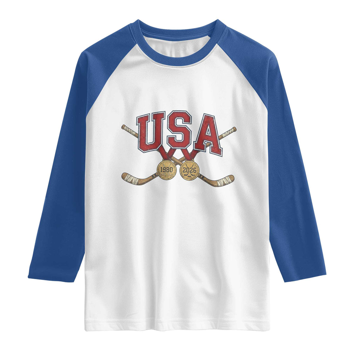 USA Ice Hockey Pride 1980 to 2026 Legacy Raglan Shirt Patriotic American Champions