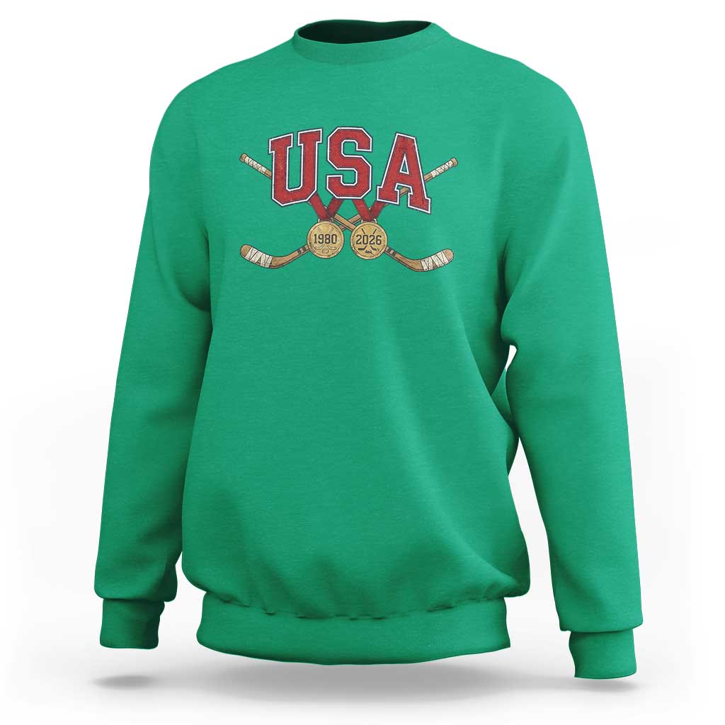 USA Ice Hockey Pride 1980 to 2026 Legacy Sweatshirt Patriotic American Champions