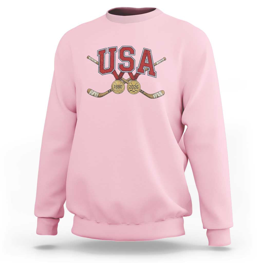 USA Ice Hockey Pride 1980 to 2026 Legacy Sweatshirt Patriotic American Champions