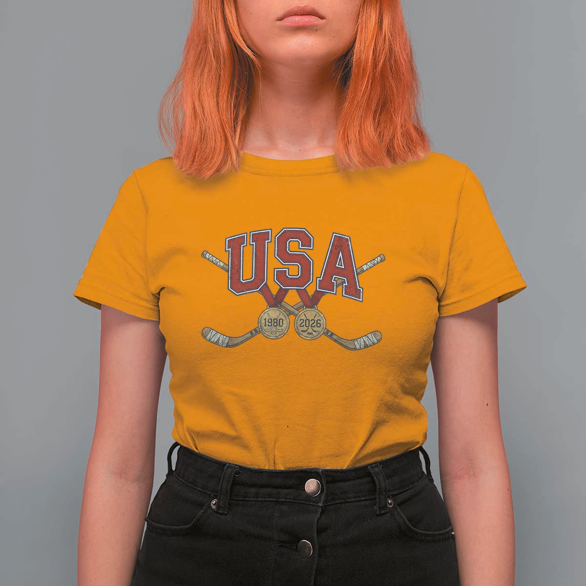 USA Ice Hockey Pride 1980 to 2026 Legacy T Shirt For Women Patriotic American Champions