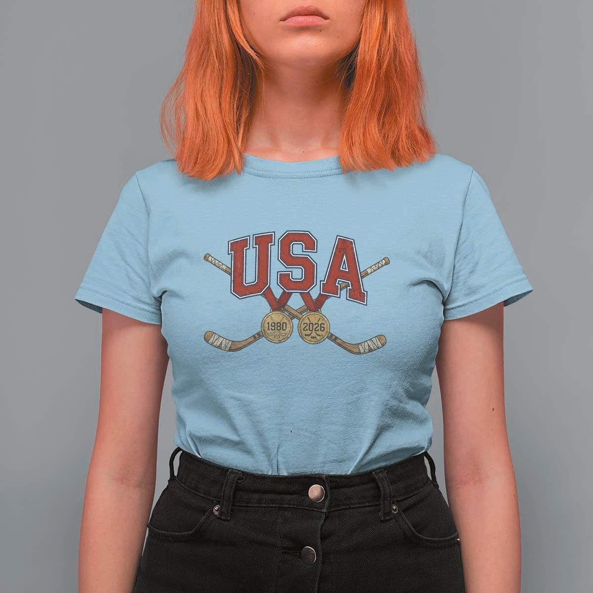 USA Ice Hockey Pride 1980 to 2026 Legacy T Shirt For Women Patriotic American Champions