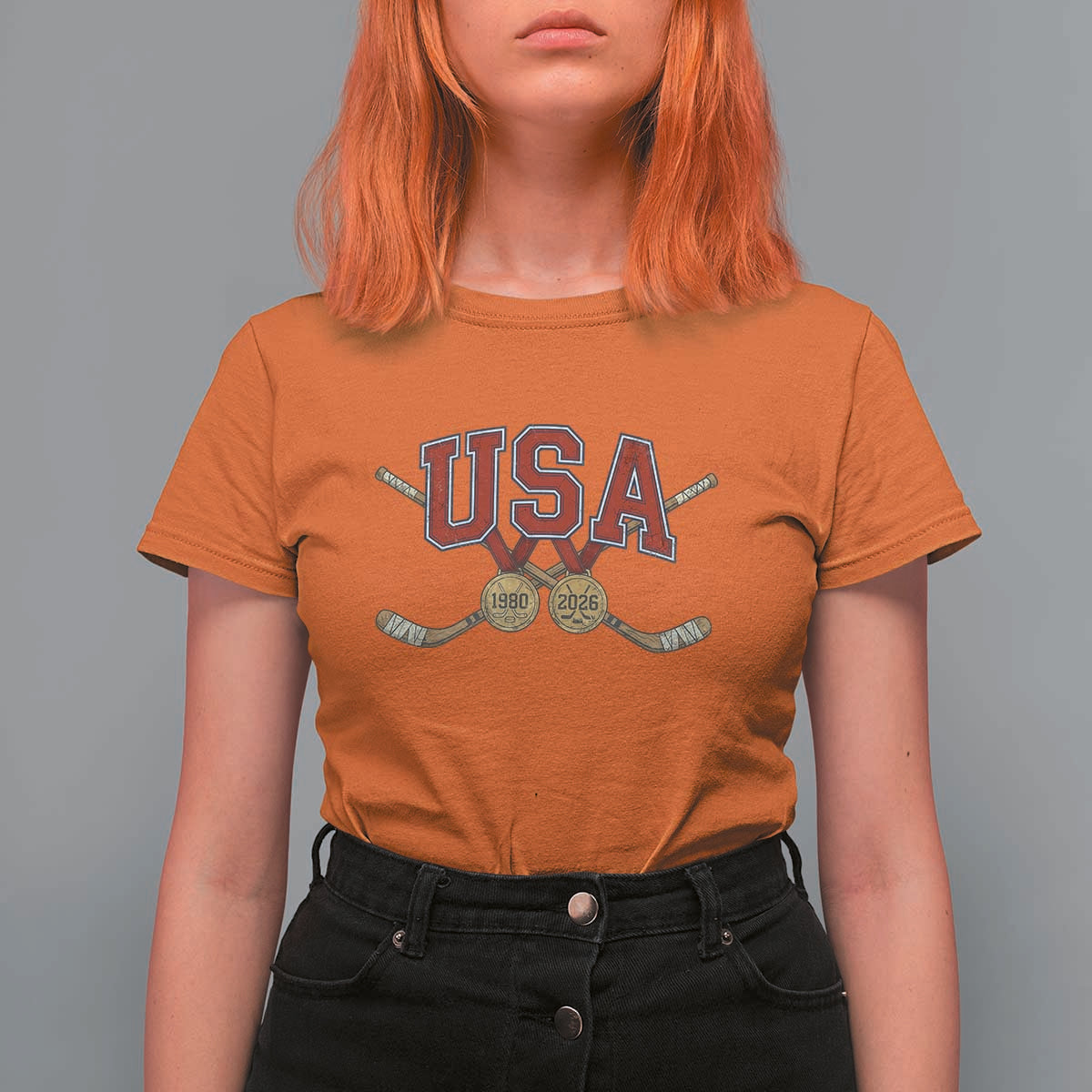 USA Ice Hockey Pride 1980 to 2026 Legacy T Shirt For Women Patriotic American Champions