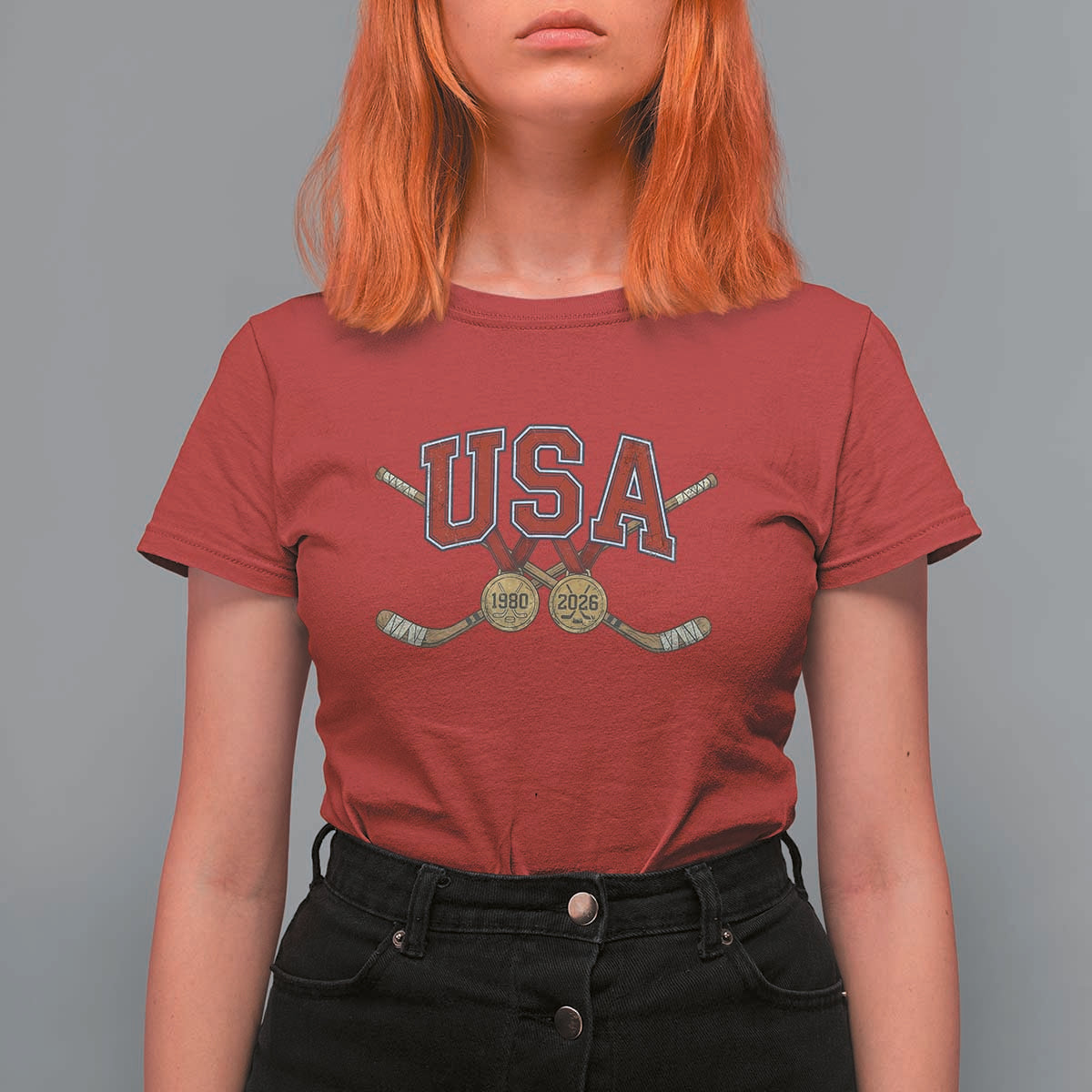 USA Ice Hockey Pride 1980 to 2026 Legacy T Shirt For Women Patriotic American Champions