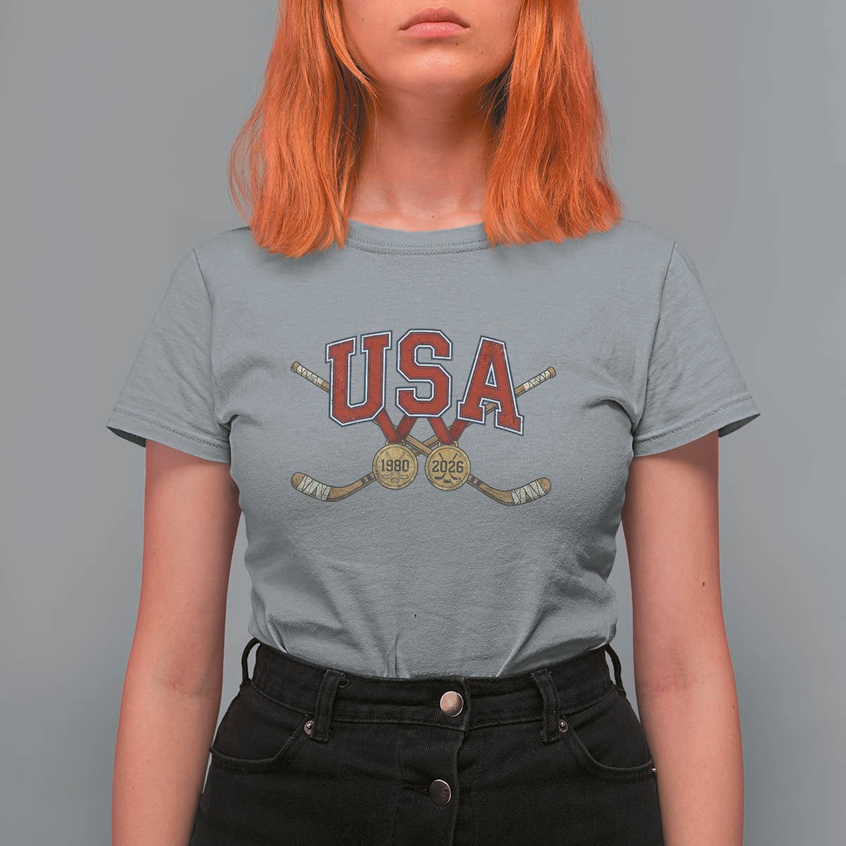 USA Ice Hockey Pride 1980 to 2026 Legacy T Shirt For Women Patriotic American Champions