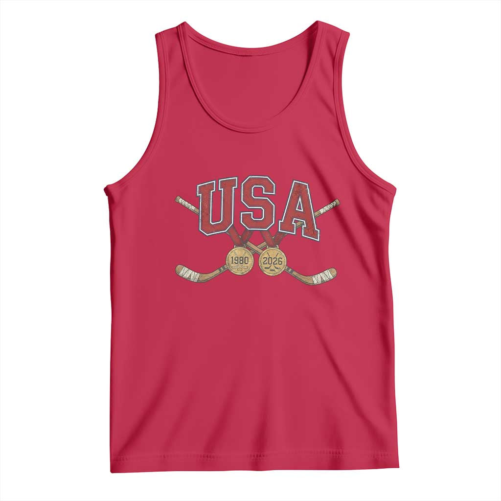 USA Ice Hockey Pride 1980 to 2026 Legacy Tank Top Patriotic American Champions