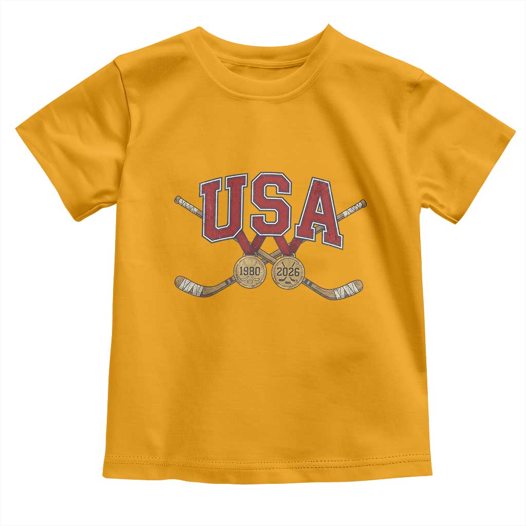 USA Ice Hockey Pride 1980 to 2026 Legacy Toddler T Shirt Patriotic American Champions
