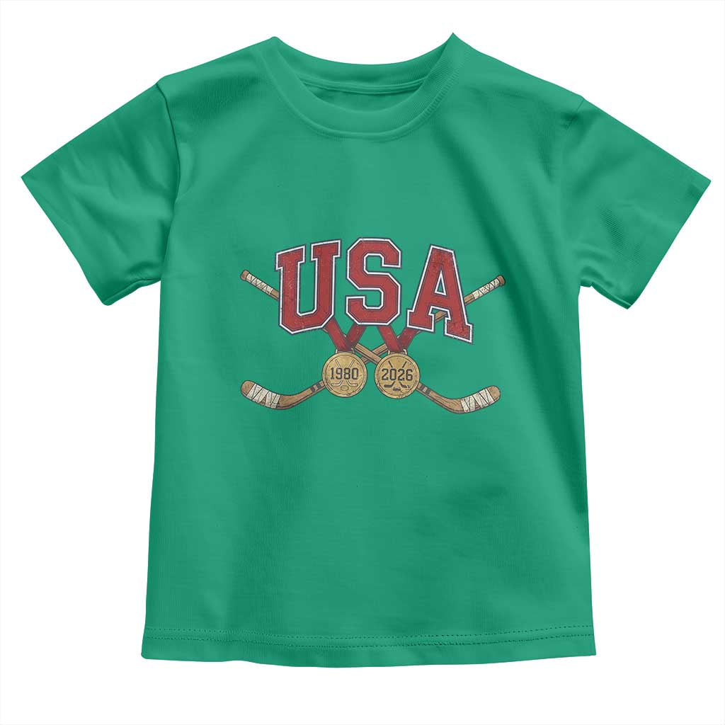 USA Ice Hockey Pride 1980 to 2026 Legacy Toddler T Shirt Patriotic American Champions