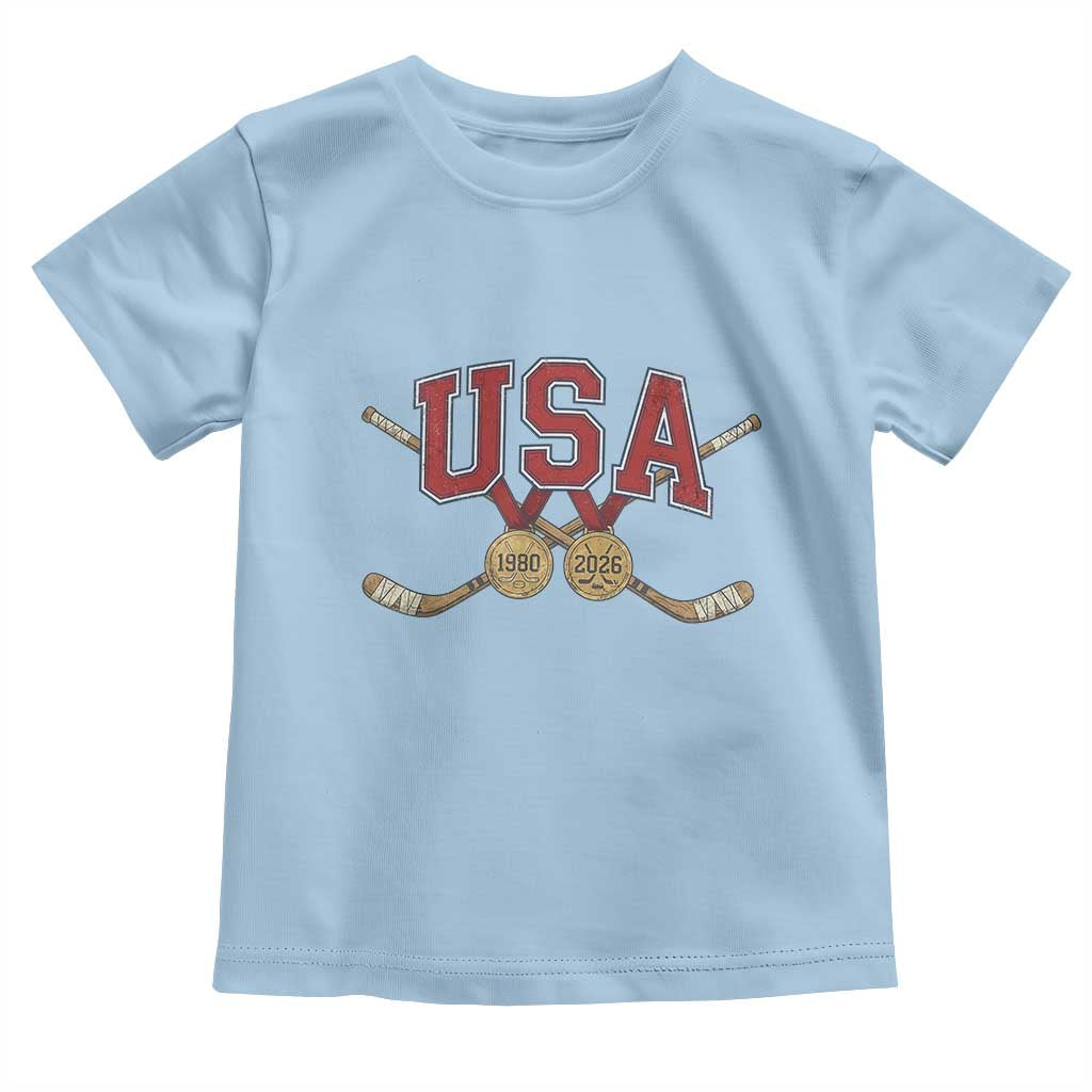 USA Ice Hockey Pride 1980 to 2026 Legacy Toddler T Shirt Patriotic American Champions