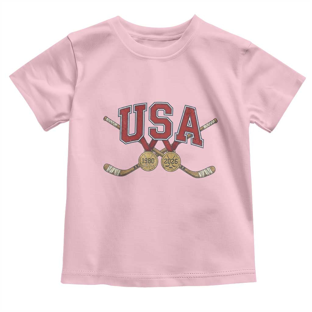 USA Ice Hockey Pride 1980 to 2026 Legacy Toddler T Shirt Patriotic American Champions
