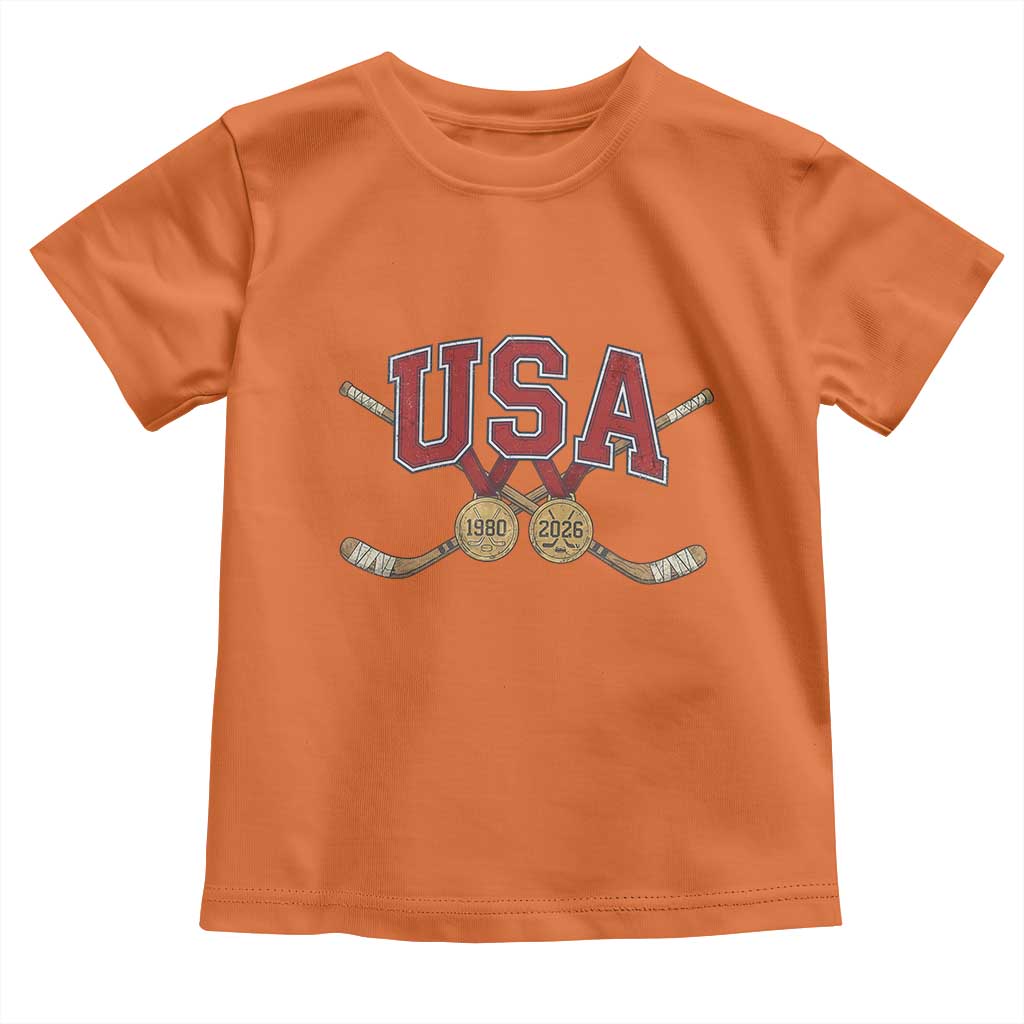 USA Ice Hockey Pride 1980 to 2026 Legacy Toddler T Shirt Patriotic American Champions