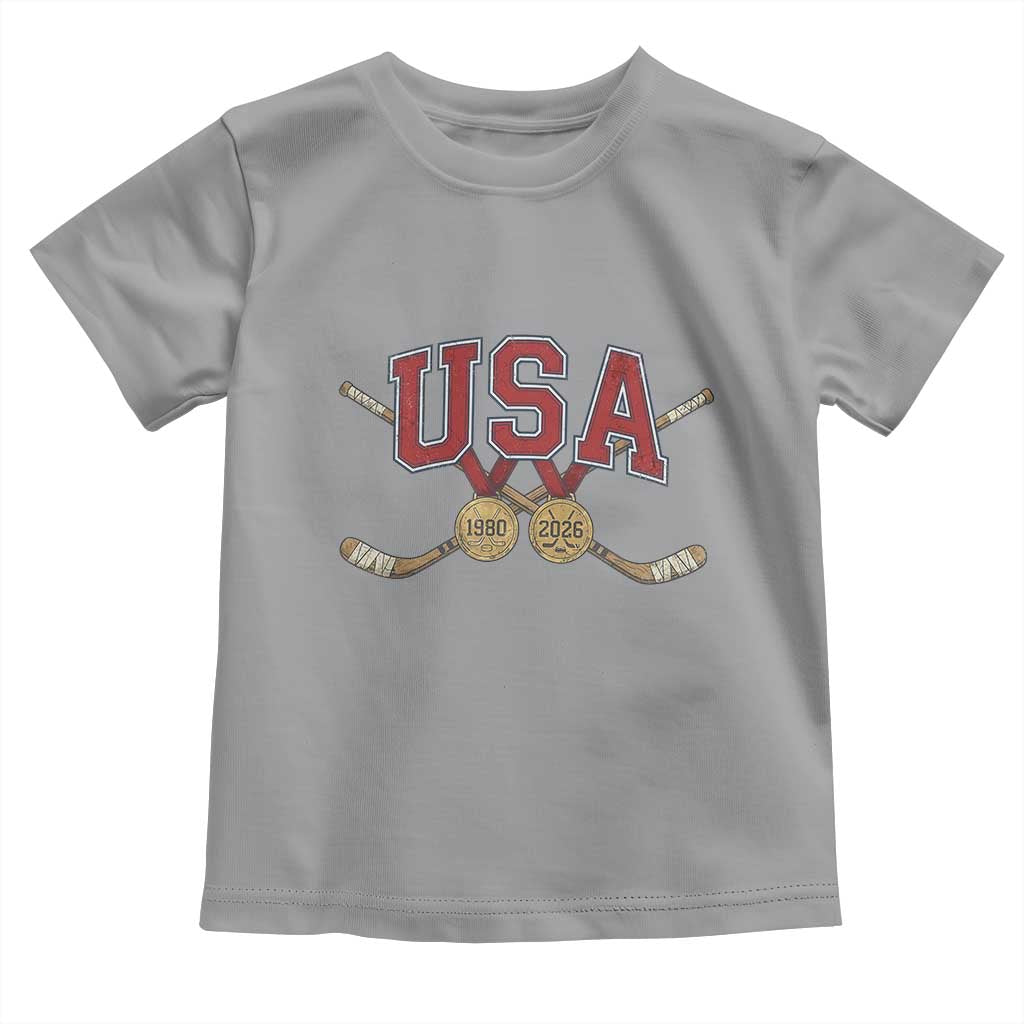 USA Ice Hockey Pride 1980 to 2026 Legacy Toddler T Shirt Patriotic American Champions