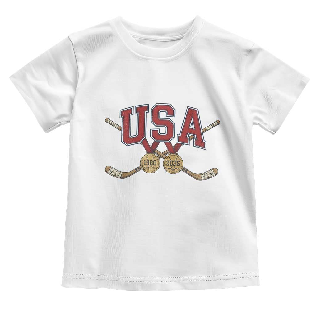 USA Ice Hockey Pride 1980 to 2026 Legacy Toddler T Shirt Patriotic American Champions