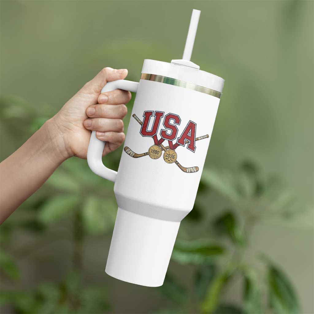 USA Ice Hockey Pride 1980 to 2026 Legacy Tumbler With Handle Patriotic American Champions