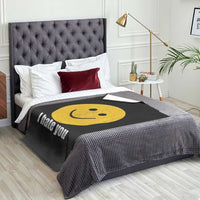 I Hate You Meme Distressed Smiling Face Throw Blanket Dark Humor Sarcastic Funny Attitude