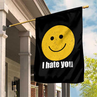 I Hate You Meme Distressed Smiling Face Garden Flag Dark Humor Sarcastic Funny Attitude