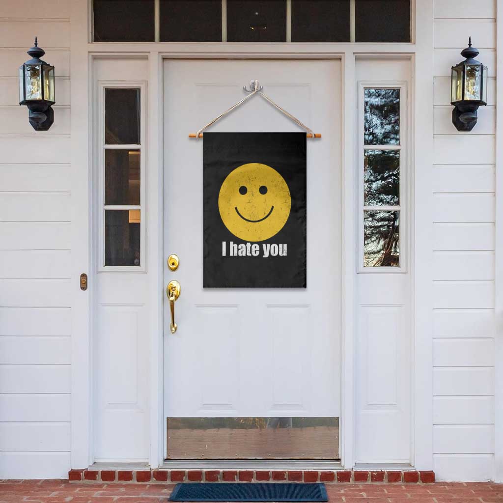 I Hate You Meme Distressed Smiling Face Garden Flag Dark Humor Sarcastic Funny Attitude