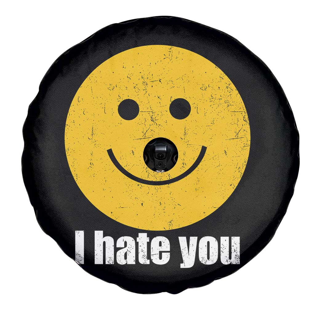 I Hate You Meme Distressed Smiling Face Spare Tire Cover Dark Humor Sarcastic Funny Attitude