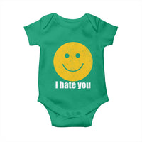 I Hate You Meme Distressed Smiling Face Baby Onesie Dark Humor Sarcastic Funny Attitude