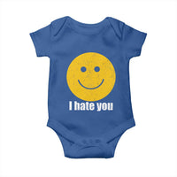 I Hate You Meme Distressed Smiling Face Baby Onesie Dark Humor Sarcastic Funny Attitude