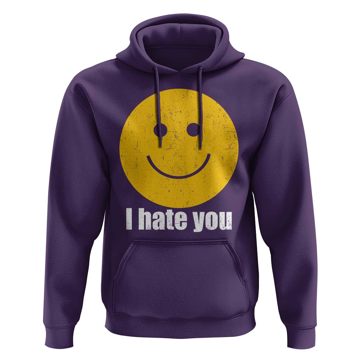I Hate You Meme Distressed Smiling Face Hoodie Dark Humor Sarcastic Funny Attitude