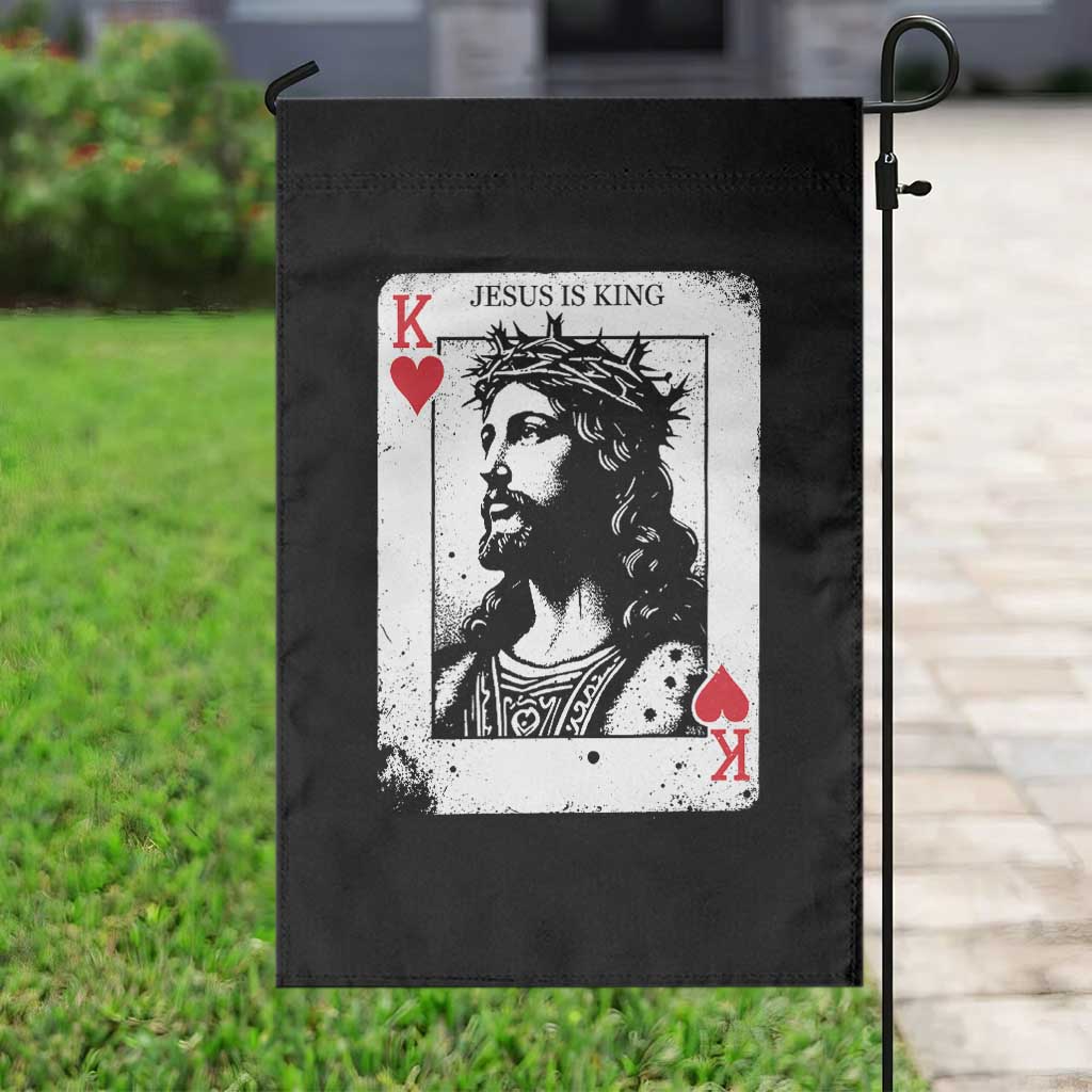 Jesus Is King Playing Card Graphic Garden Flag King of Hearts Christian Faith