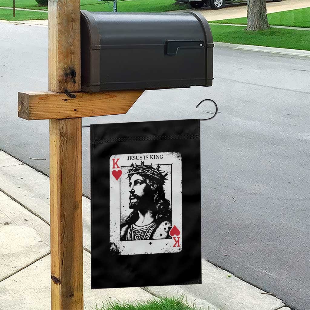 Jesus Is King Playing Card Graphic Garden Flag King of Hearts Christian Faith